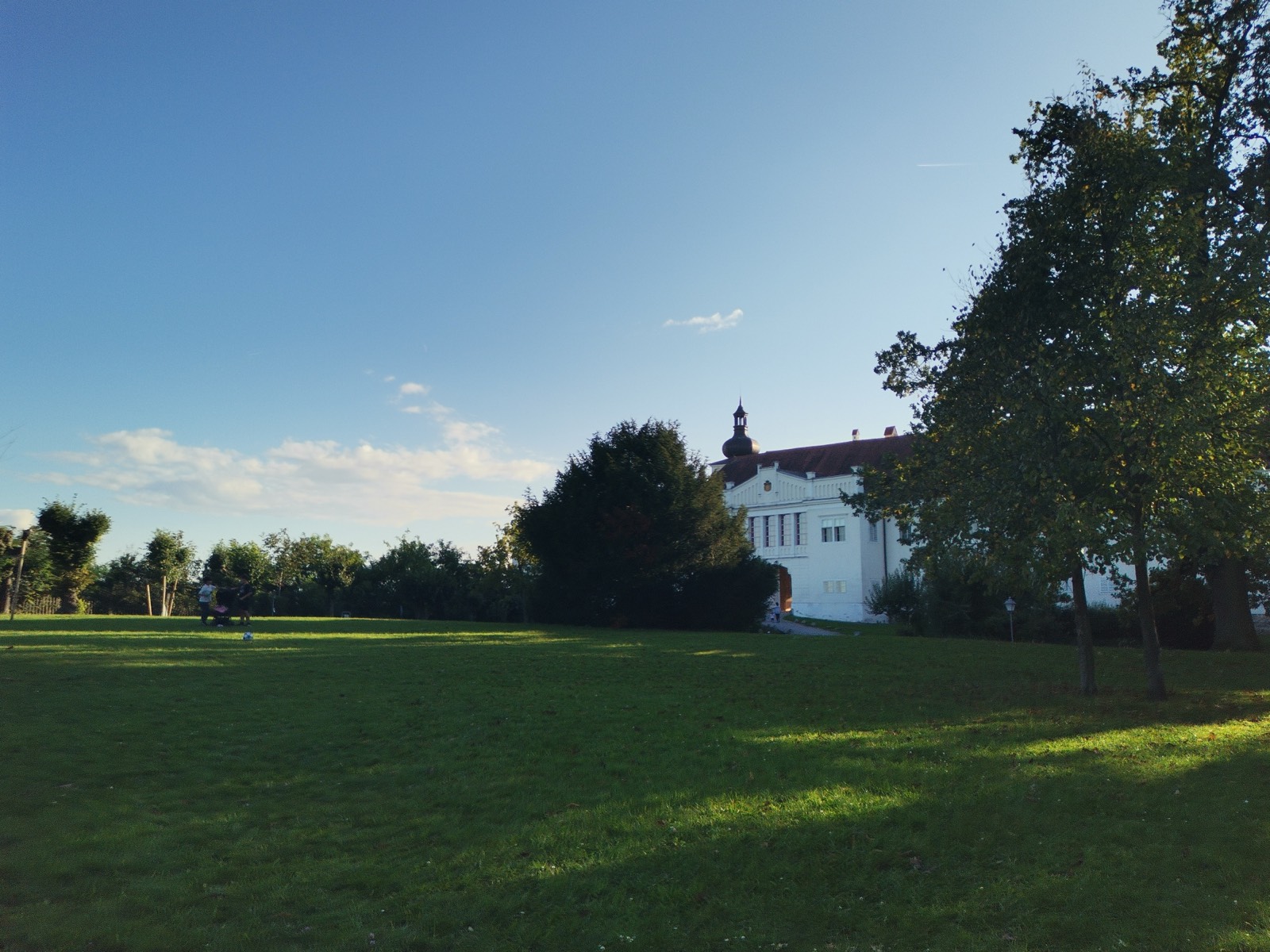 Schlossansicht mit weitläufigem Grünraum